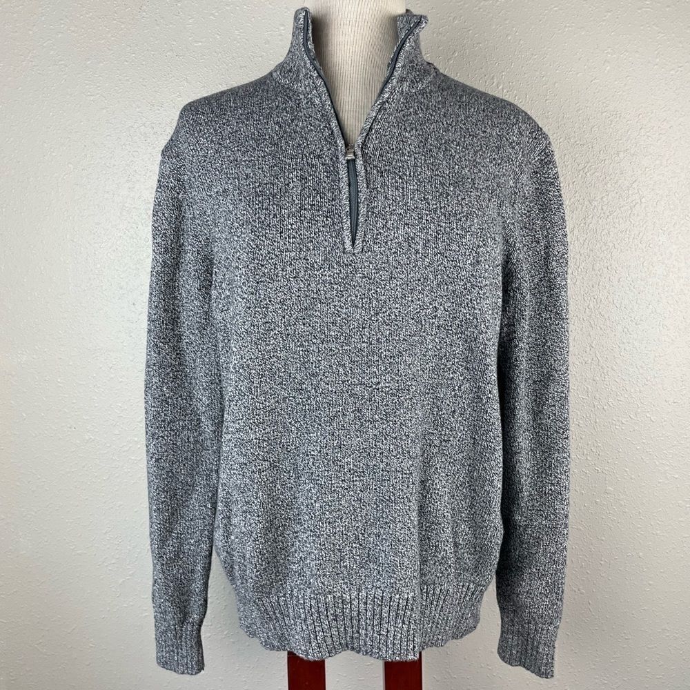 Calvin Klein Quarter Zip Long Sleeve Sweater Top Size L EUC